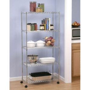 Adjustable Assembly Chrome Wire Shelving Rack (CJ7535180B5CW)