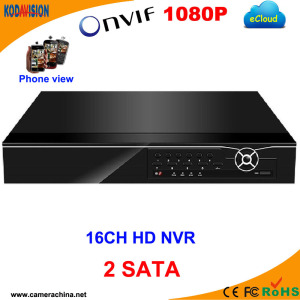 16 Channel H. 264 1080P CCTV NVR with 2SATA