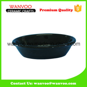 China Classic Black Oval Stoneware Soap Dish